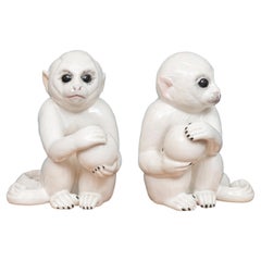 Monos de cerámica esmaltada italiana vintage