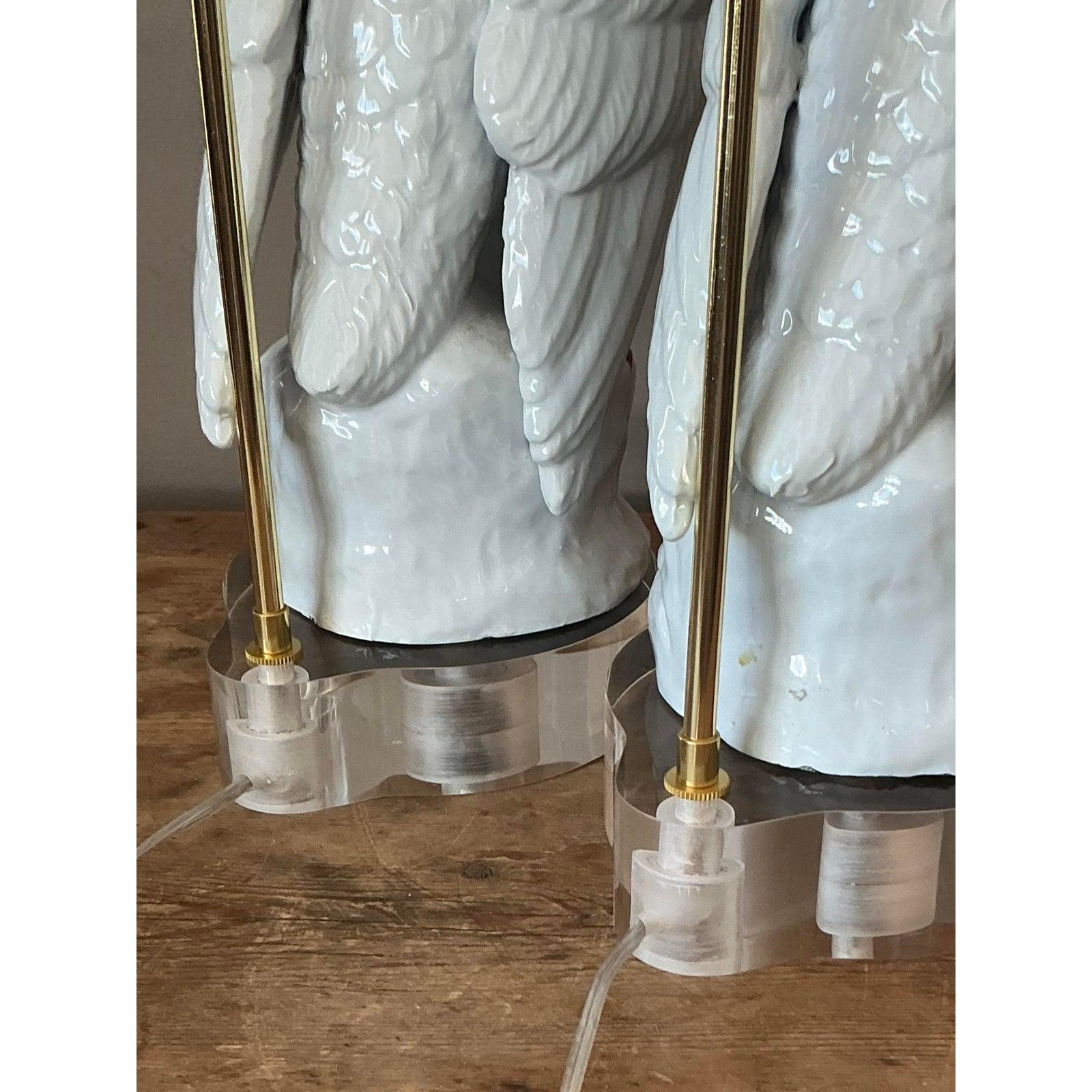 Paire de hiboux en céramique émaillée italienne d'époque Bon état - En vente à West Palm Beach, FL