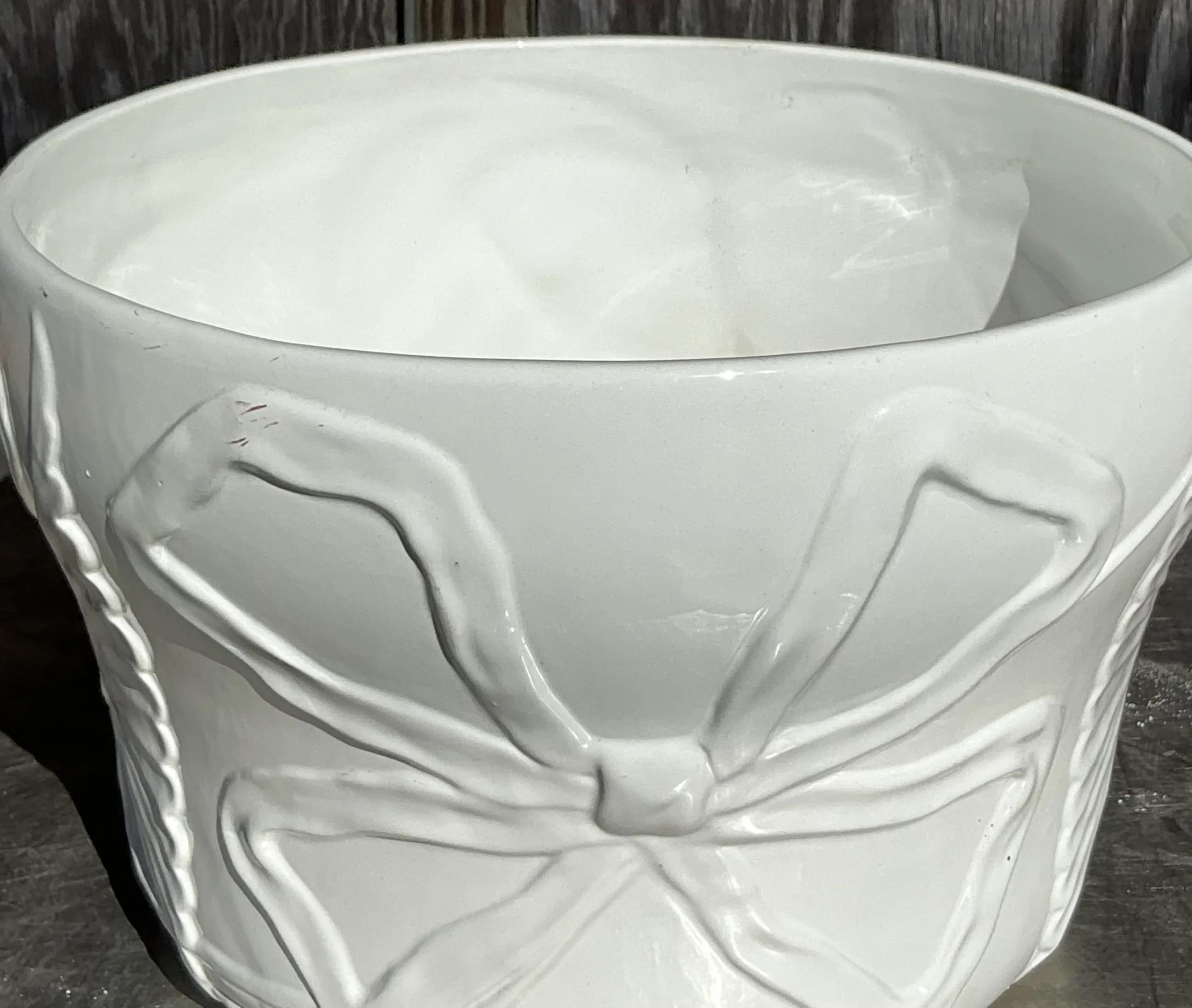 Vintage Italian Glazed Ceramic Planter For Sale 3