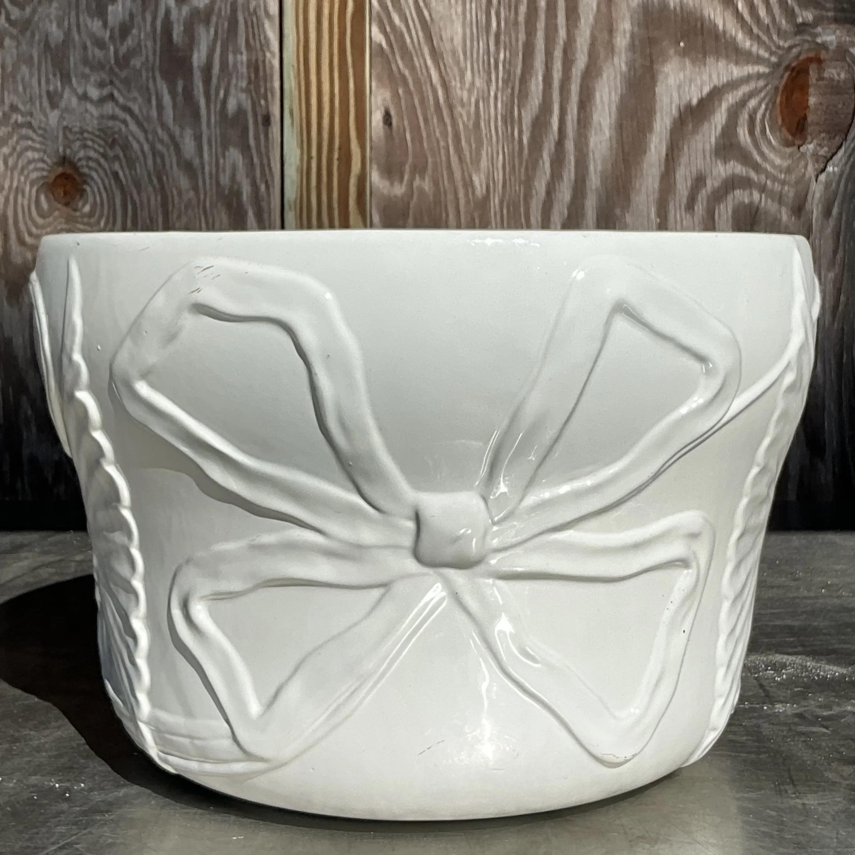 Vintage Italian Glazed Ceramic Planter For Sale 5