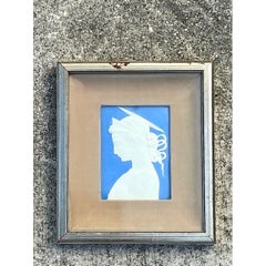 Vintage Italian Glazed Ceramic Profile Tile