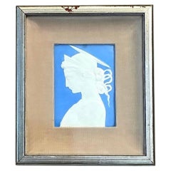 Vintage Italian Glazed Ceramic Profile Tile