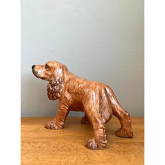 Vintage Italian Glazed Ceramic Spaniel