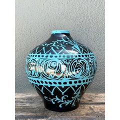 Vintage Italian Glazed Ceramic Urn