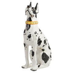 Vintage Italian Glazed Great Dane Sculpture