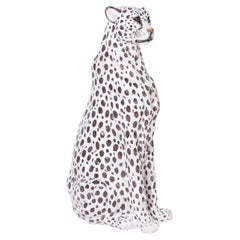 Vintage Italian Glazed Terra Cotta Cheetah
