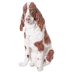 Vintage Italienisch glasiert Terrakotta Hund