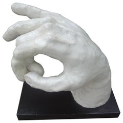 Vintage Italian Glazed Terra Cotta Hand Sculpture