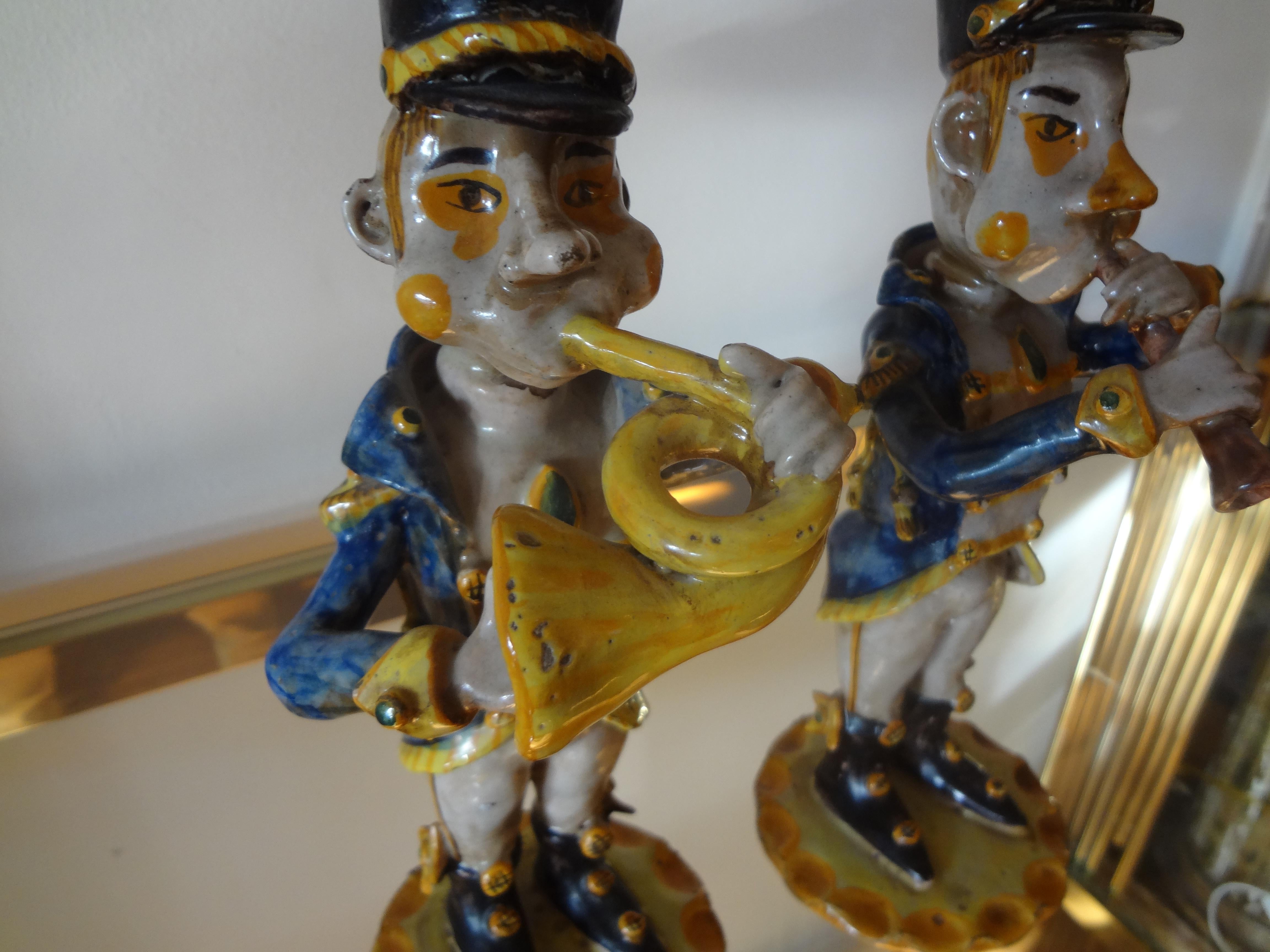 Vintage Italian Bitossi Style Glazed Terracotta Musician Figures 2
