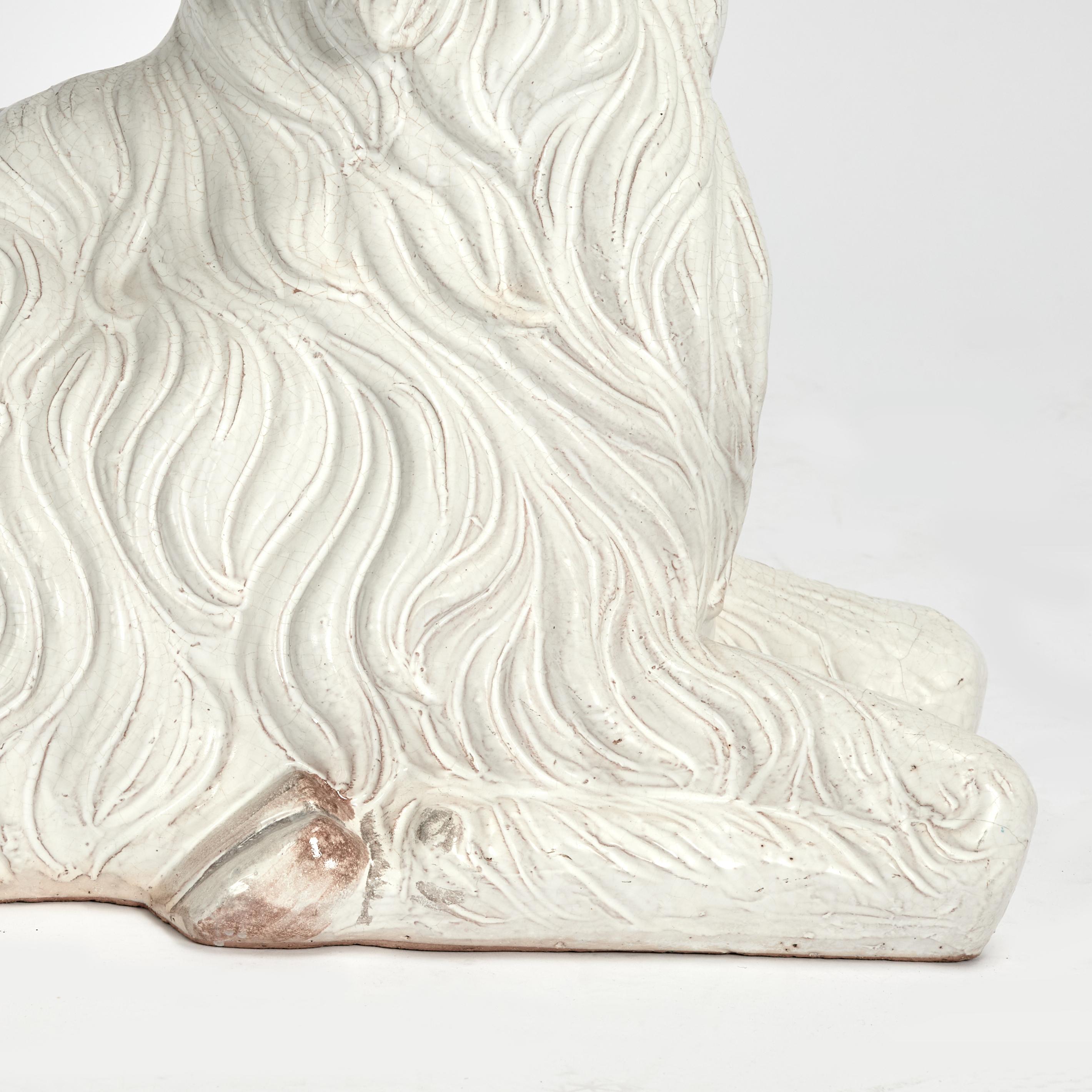 Italiano Scultura di ariete in terracotta smaltata italiana d'epoca in vendita