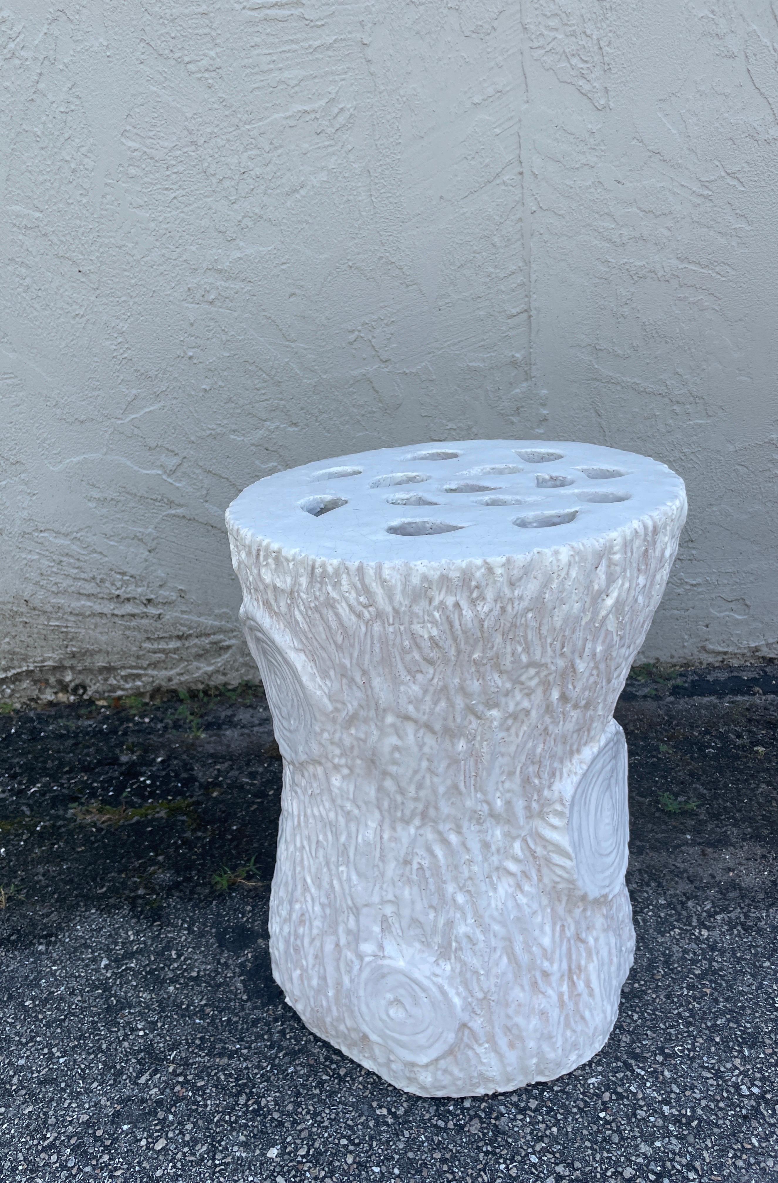 Siège de jardin italien vintage en terre cuite émaillée pour arbre Bon état - En vente à West Palm Beach, FL