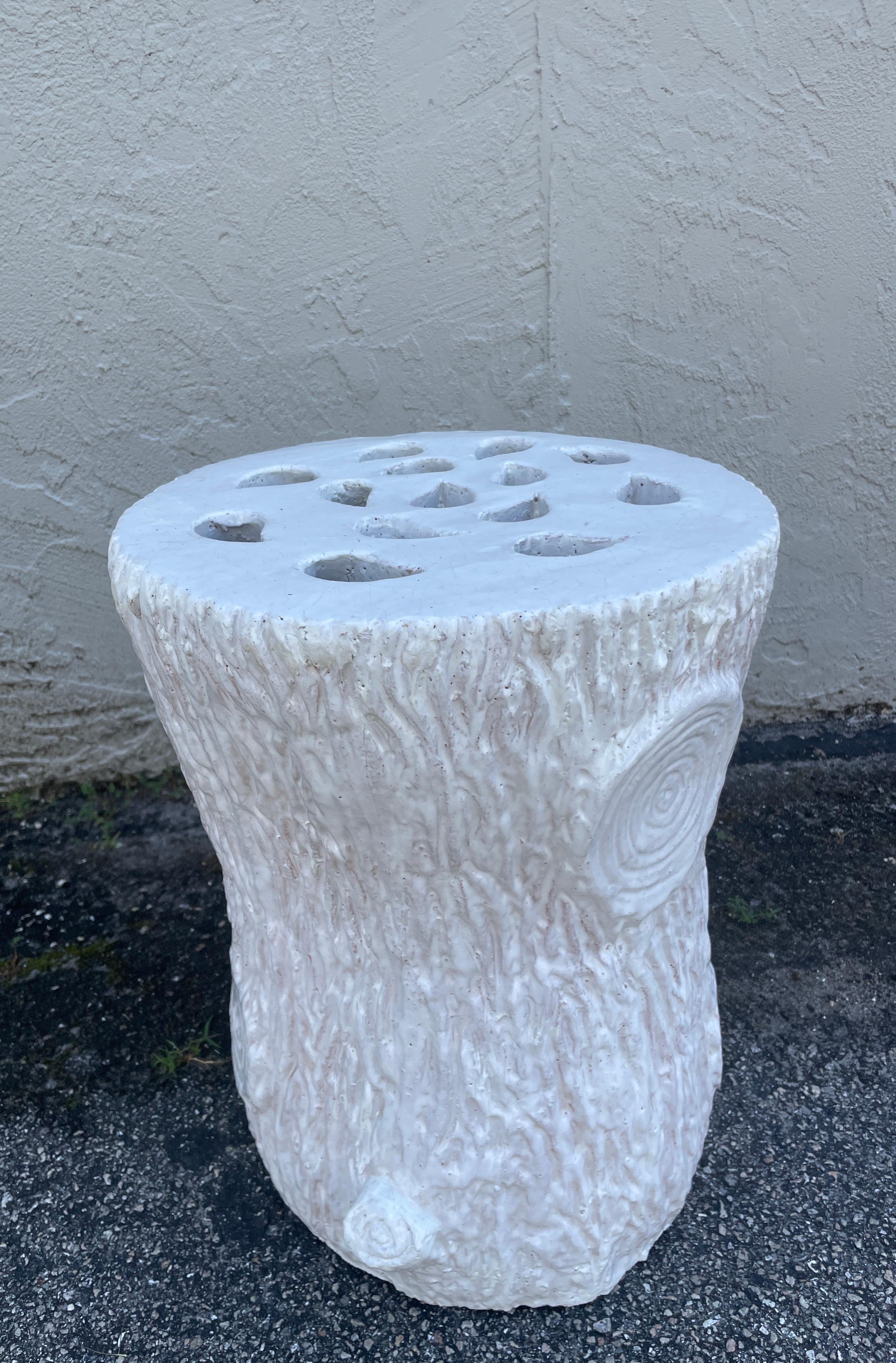 20ième siècle Siège de jardin italien vintage en terre cuite émaillée pour arbre en vente
