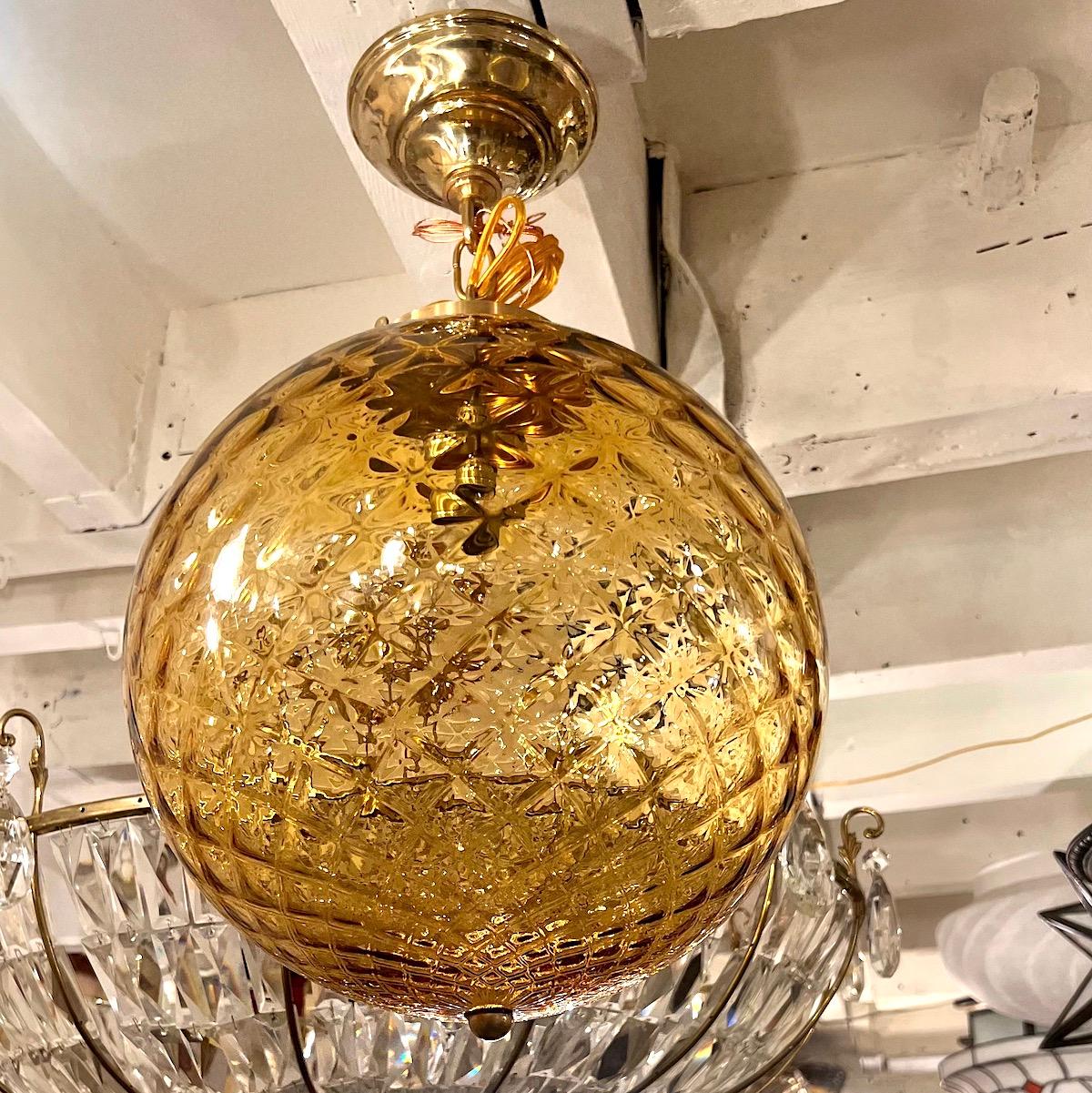 Vintage Italian Globe Light Fixture For Sale 1