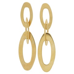 Vintage Italian Gold and Ruby Drop Earrings in 18k Yellow Gold