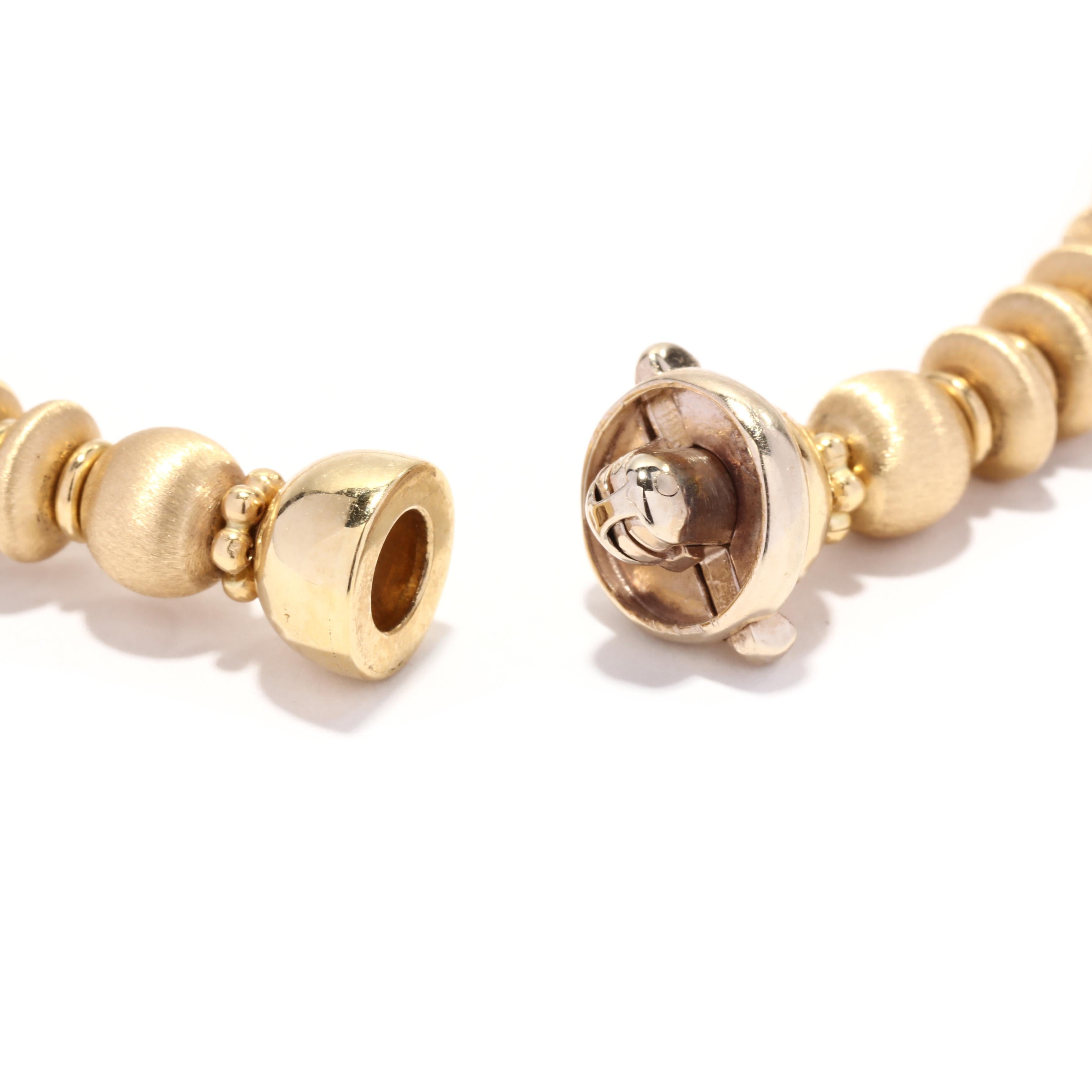 Italienische Vintage-Perlenkette aus Gold mit Perlen, 18KT Gelbgold, Länge 17,5 Zoll im Zustand „Gut“ im Angebot in McLeansville, NC