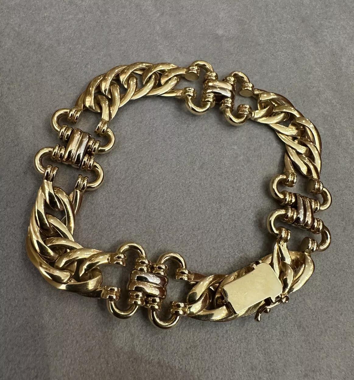 Vintage Italian Gold Curb Link Armband in 18k Gelbgold im Zustand „Hervorragend“ im Angebot in La Jolla, CA