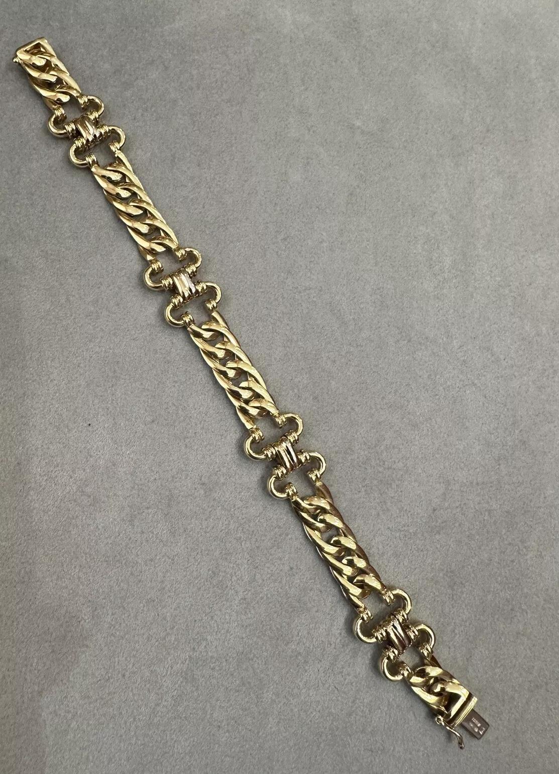 Vintage Italian Gold Curb Link Armband in 18k Gelbgold für Damen oder Herren im Angebot
