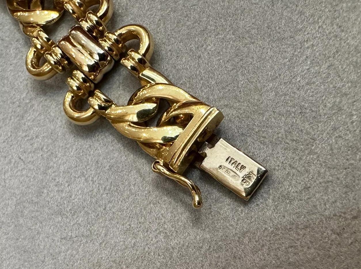 Vintage Italian Gold Curb Link Armband in 18k Gelbgold im Angebot 1