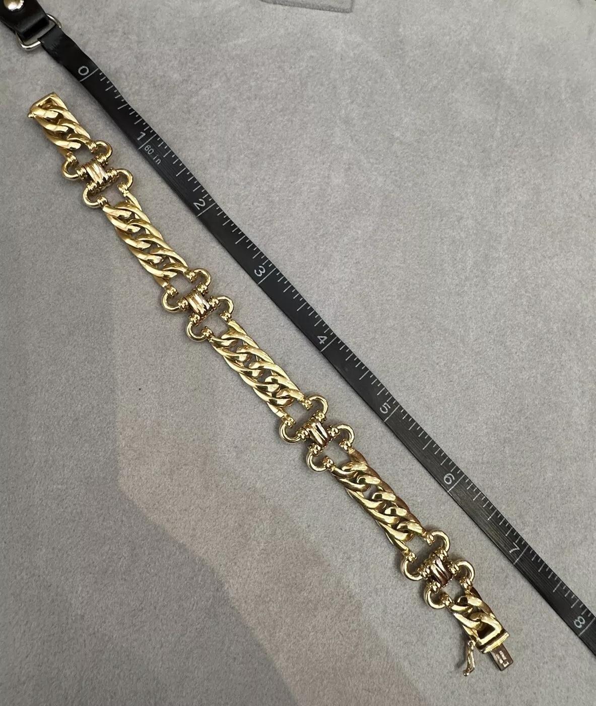 Vintage Italian Gold Curb Link Armband in 18k Gelbgold im Angebot 2