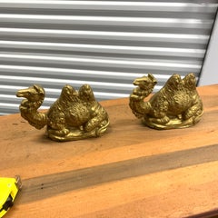 Vintage Italian Gold Gilt Camel Figures, a Pair