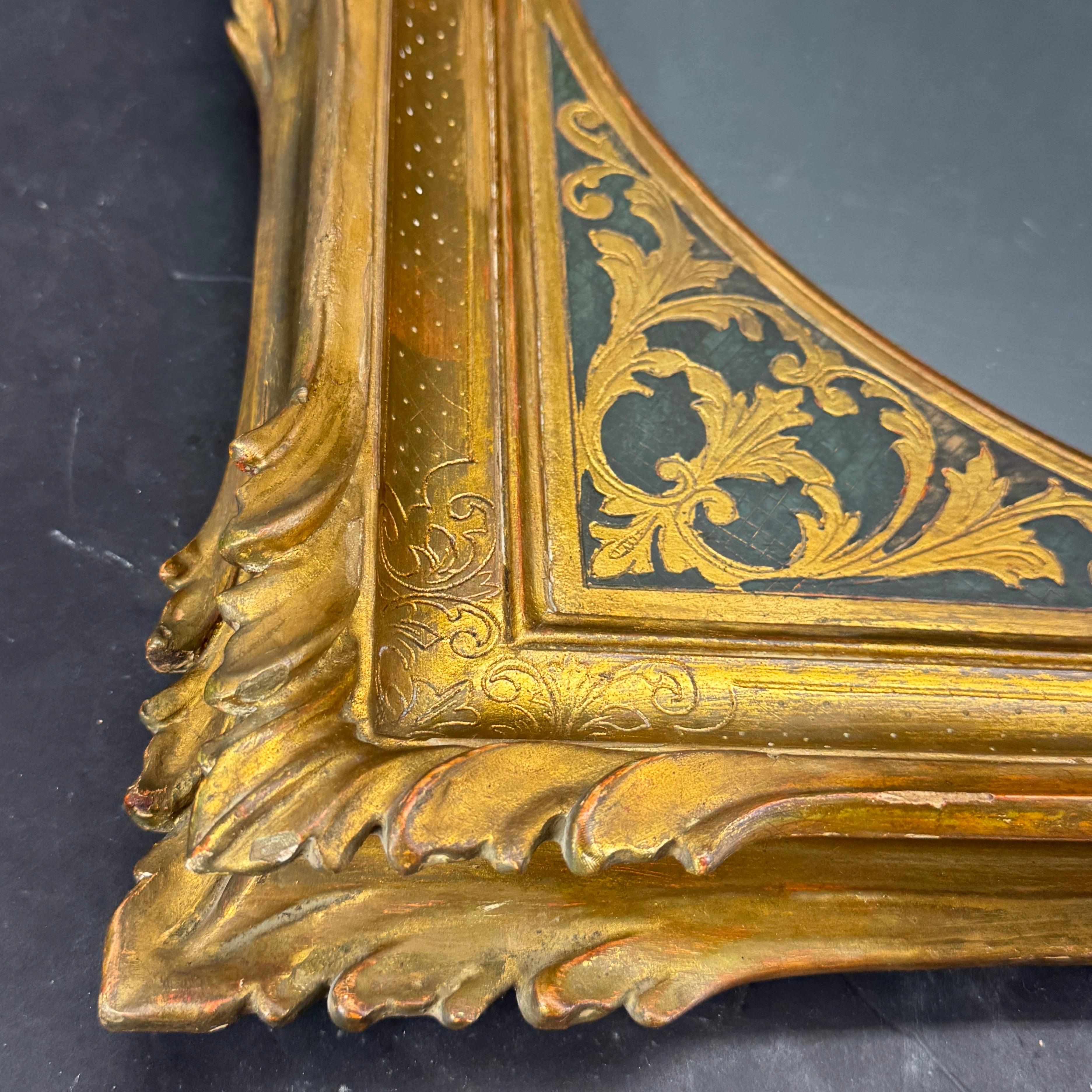 Vintage Italian Gold Gilt Wood Florentine Wall Mirror For Sale 8