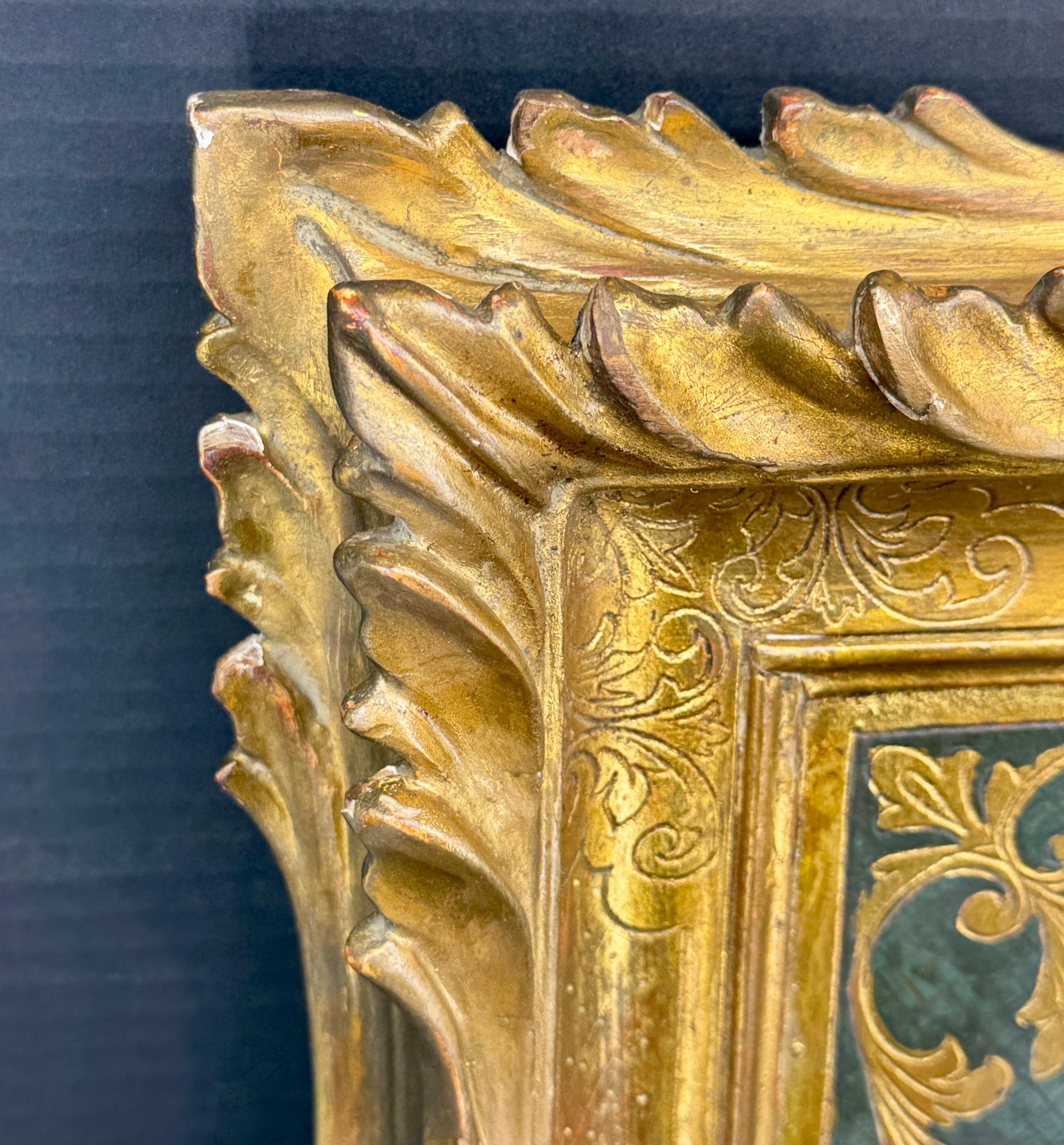 Vintage Italian Gold Gilt Wood Florentine Wall Mirror For Sale 10