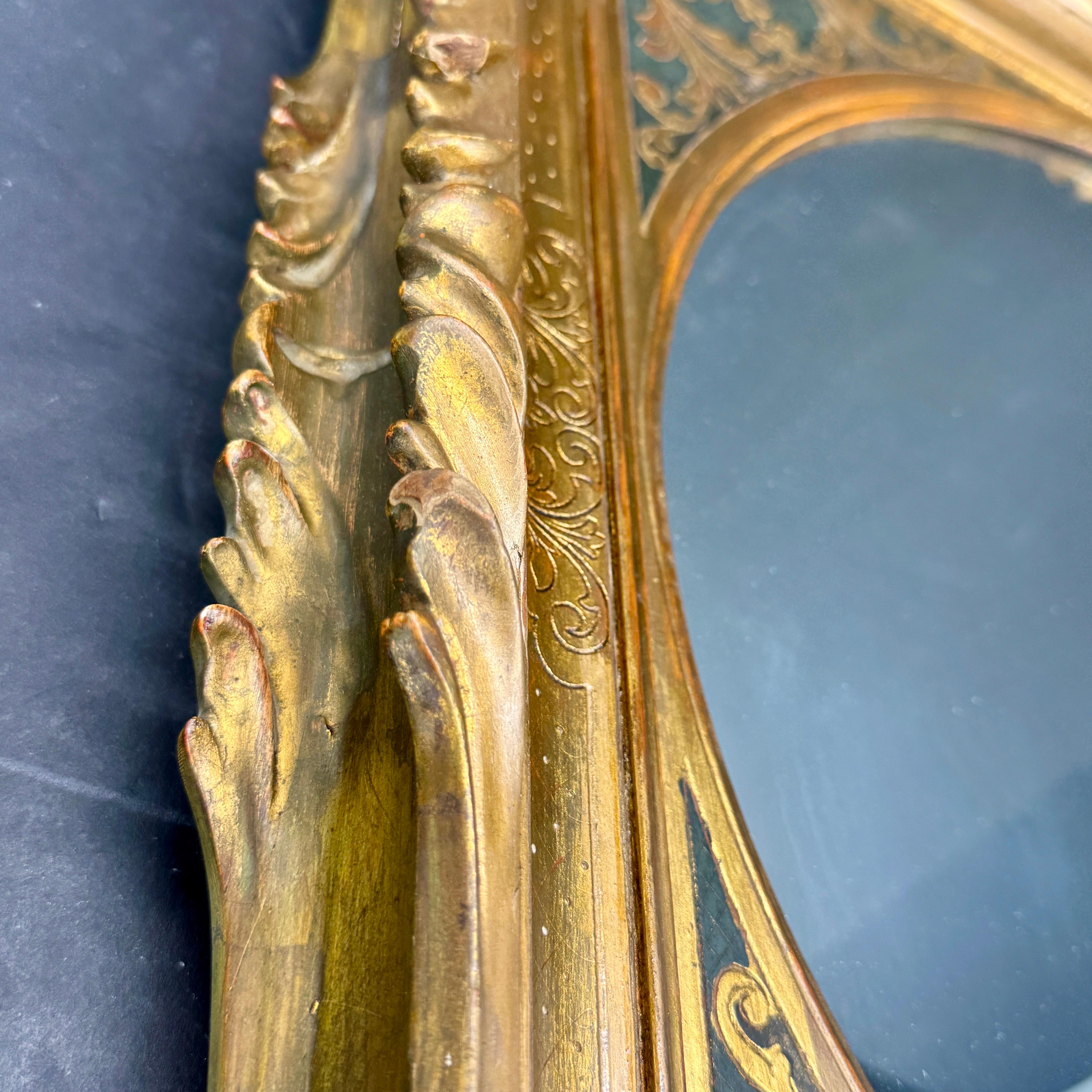 Vintage Italian Gold Gilt Wood Florentine Wall Mirror For Sale 12