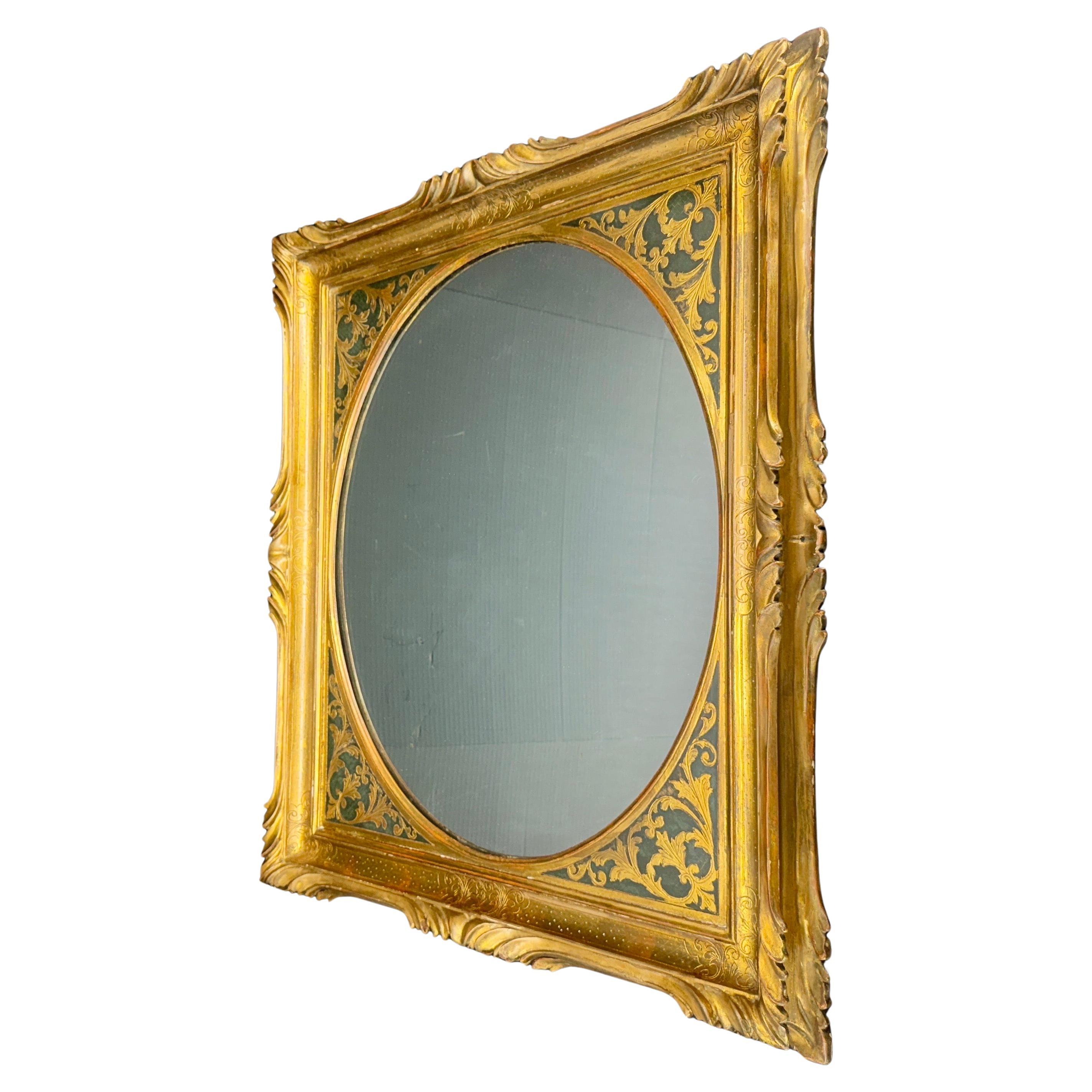 Vintage Italian Gold Gilt Wood Florentine Wall Mirror In Good Condition For Sale In Haddonfield, NJ