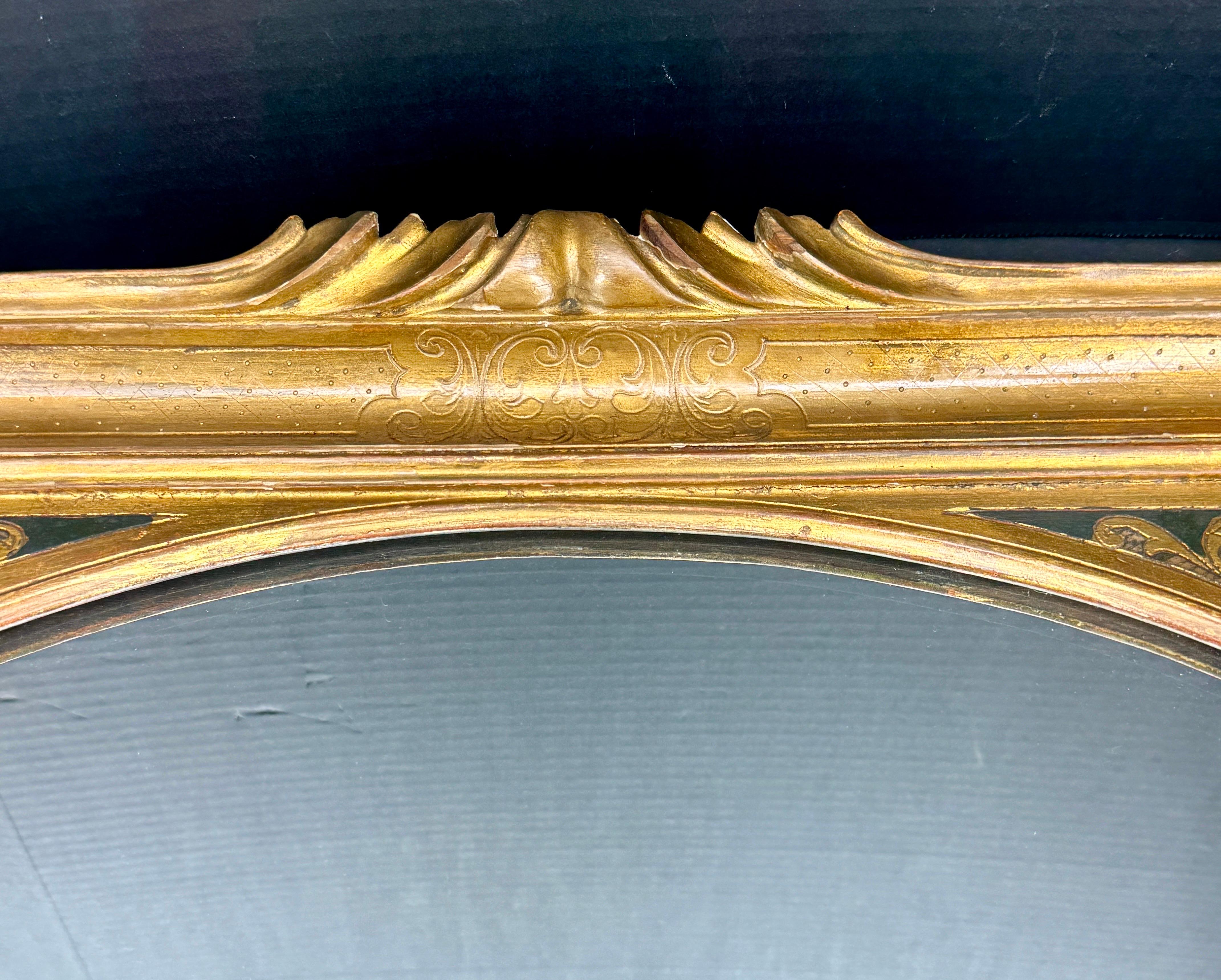 Vintage Italian Gold Gilt Wood Florentine Wall Mirror For Sale 1