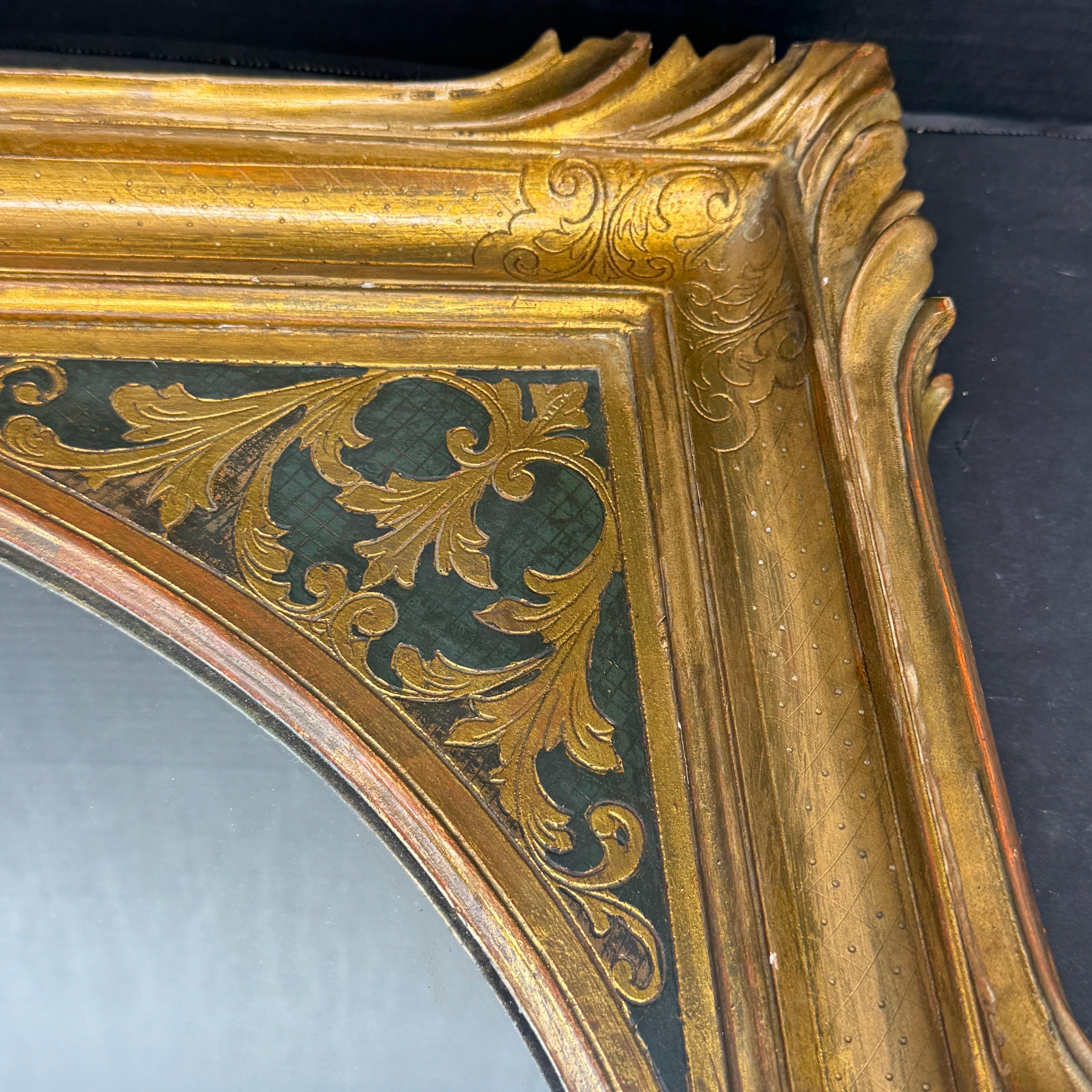 Vintage Italian Gold Gilt Wood Florentine Wall Mirror For Sale 2