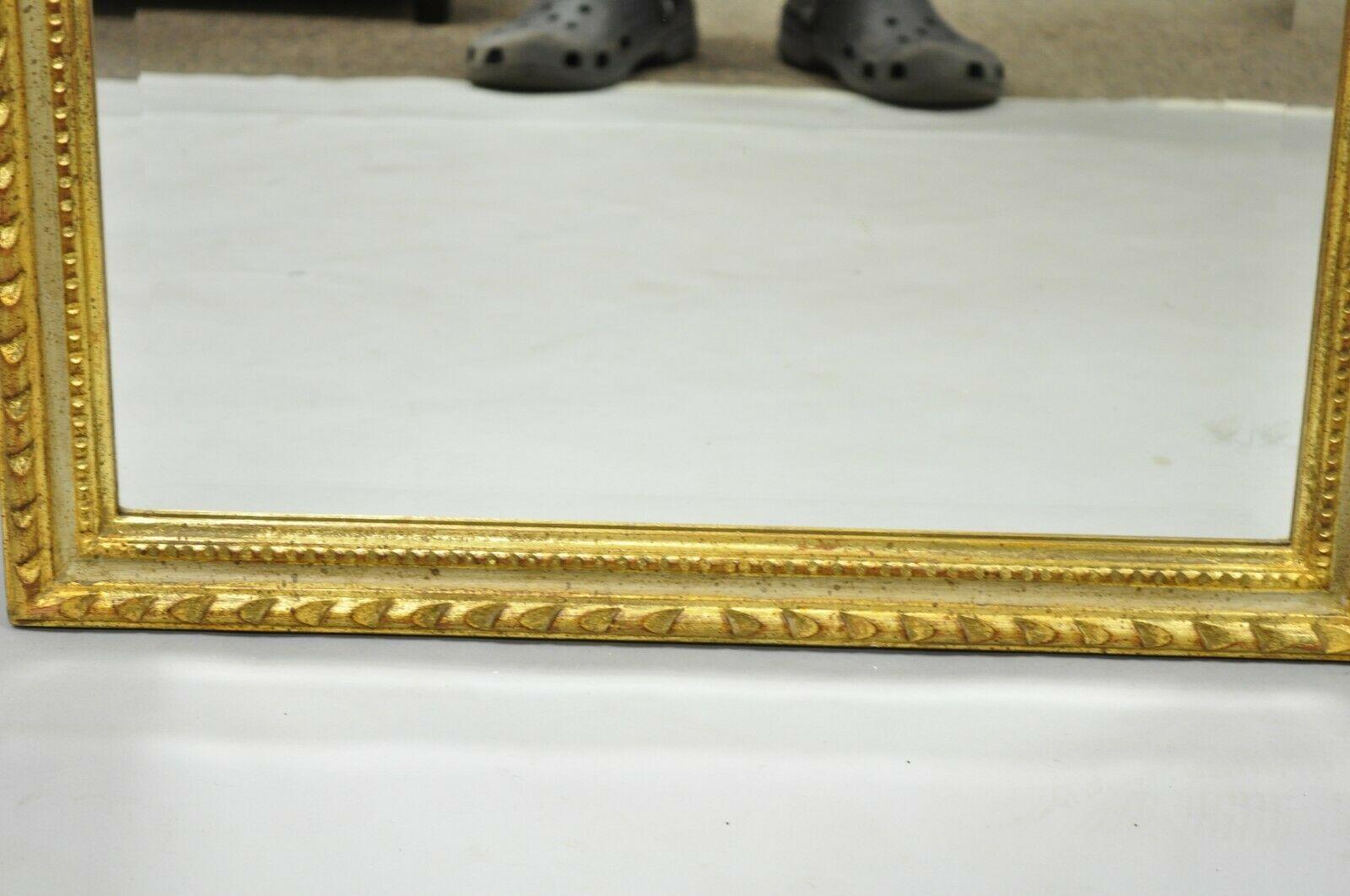 20th Century Vintage Italian Gold Giltwood Carved Wood Leafy Scrollwork Console Wall Mirror For Sale