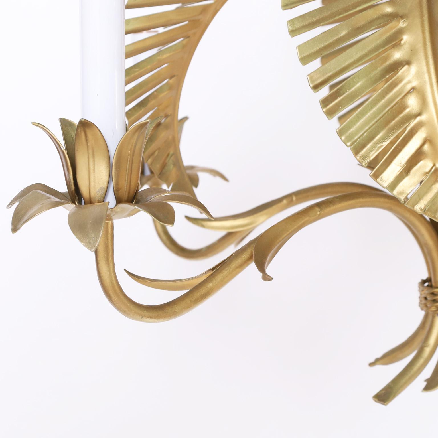 gold palm leaf chandelier