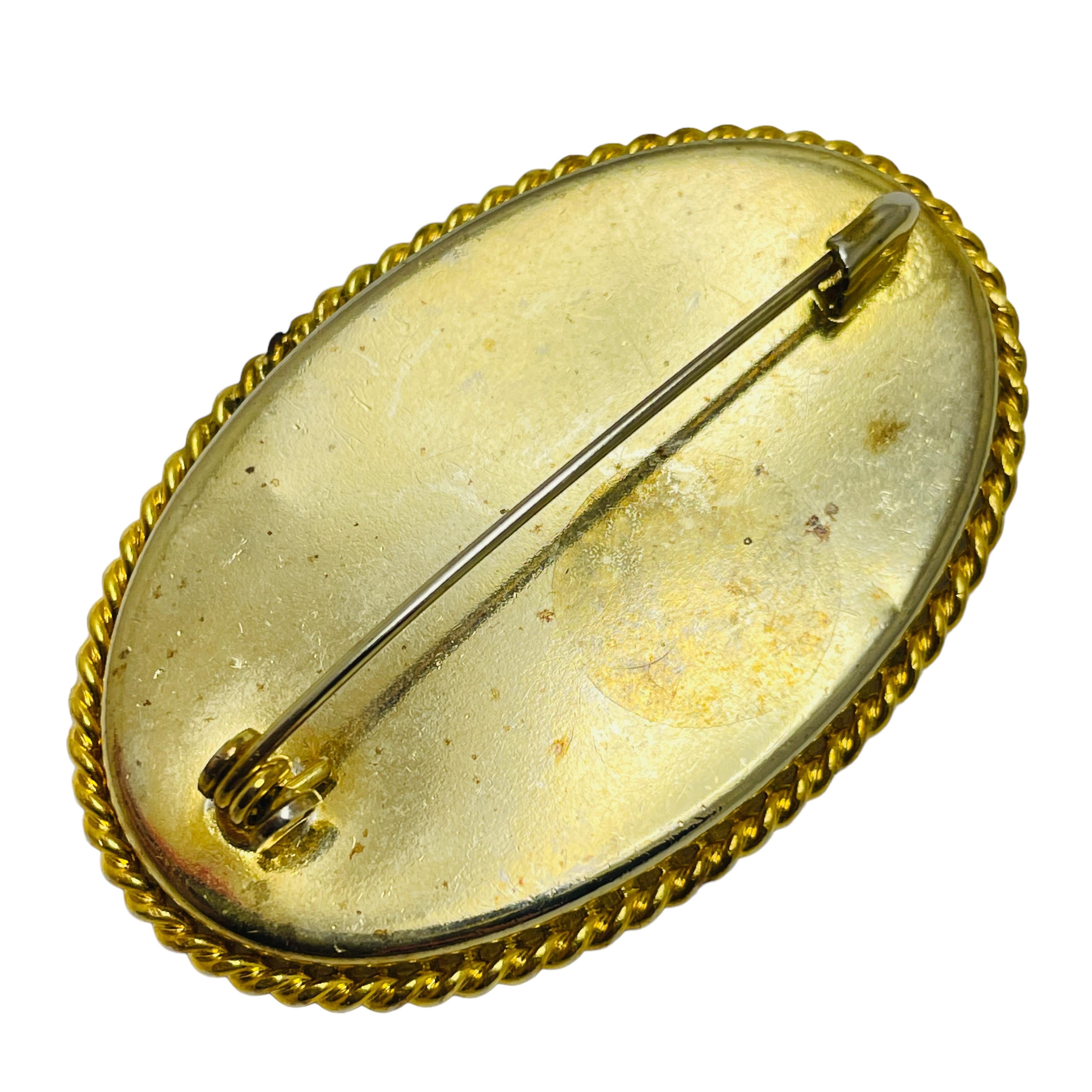 Broche de diseño vintage ITALIANO tono oro colorido micro mosaico en Bueno estado para la venta en Palos Hills, IL