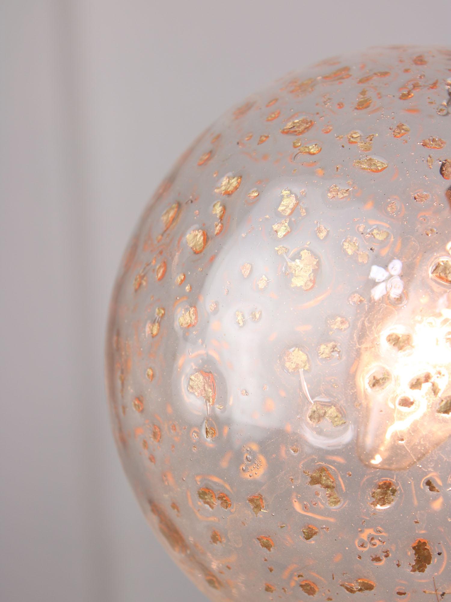 Late 20th Century Vintage Italian Golden Ceramic and Glass Chandelier For Sale