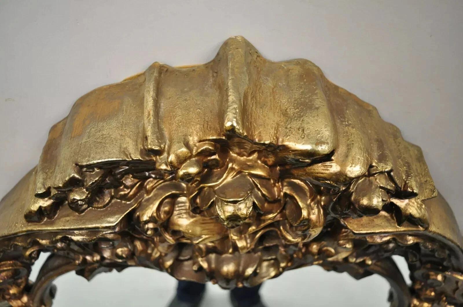 Specchio da parete grande vintage in stile gotico barocco italiano, oro Hollywood Regency in vendita 6
