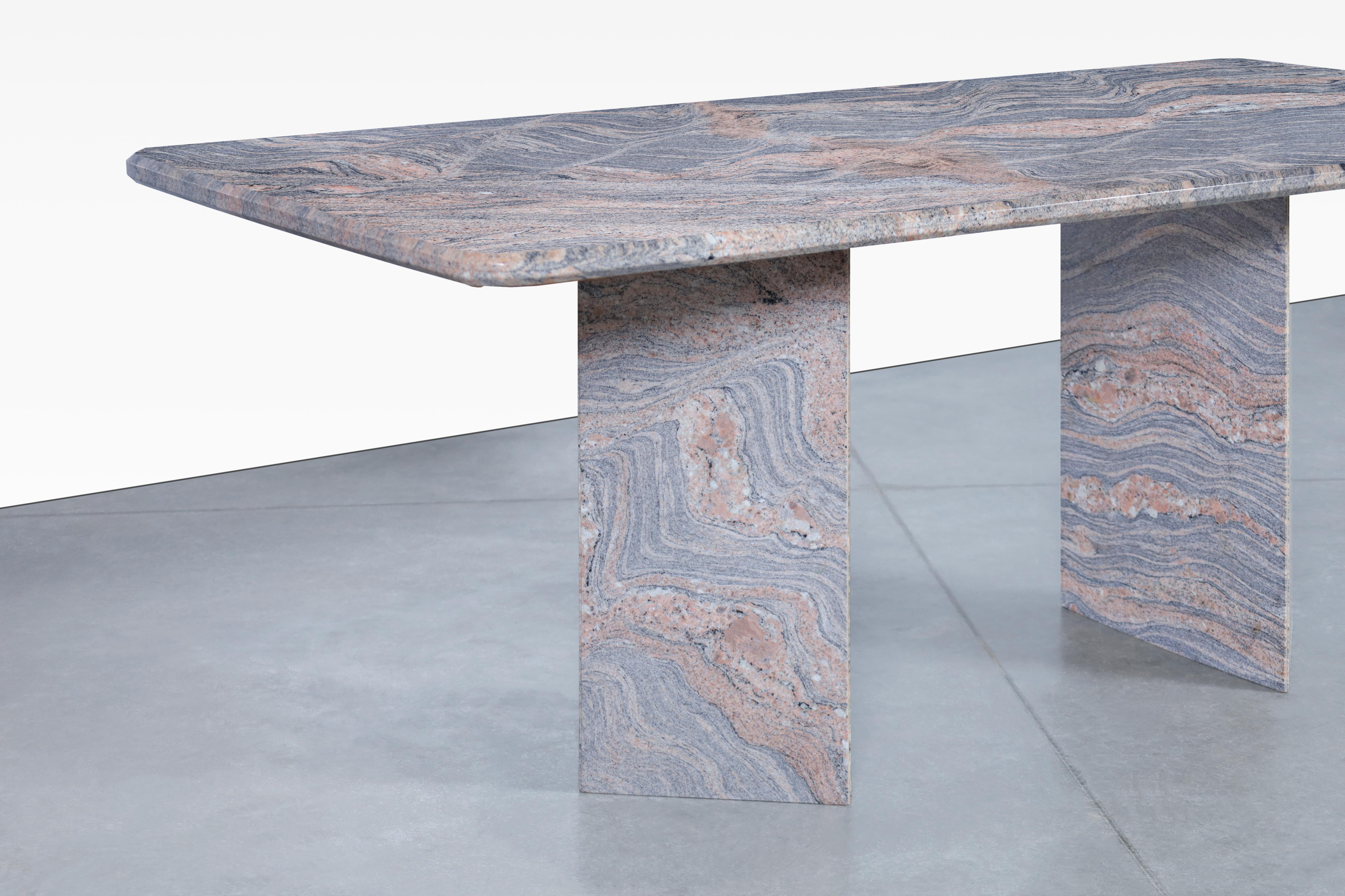 Late 20th Century Vintage Italian Granite Dining Table For Sale