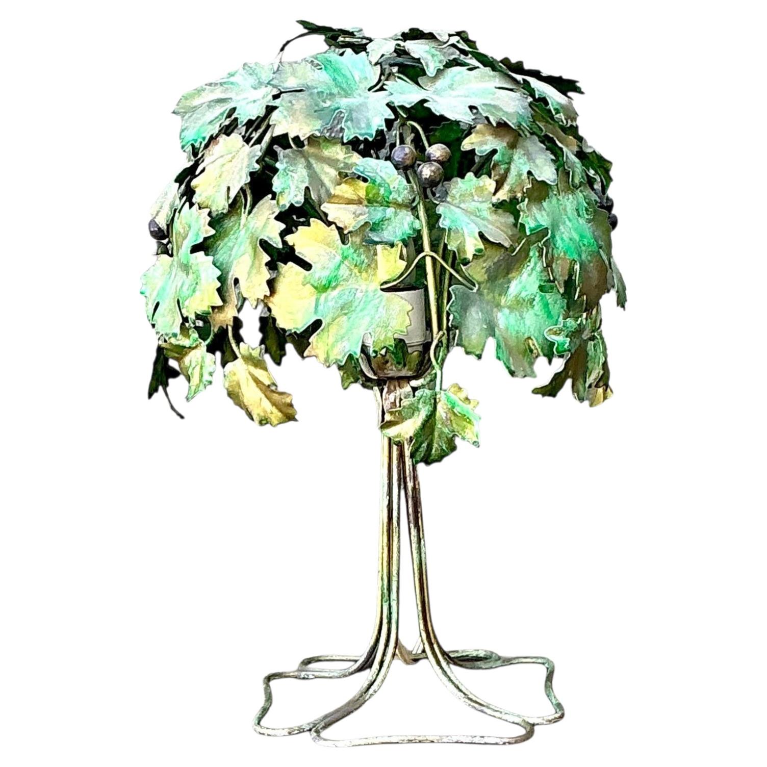 Vintage Italian Grape Leaf Table Lamp