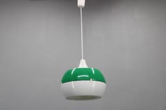 Vintage Italian Green and White Plastic Pendant Light, 1970s — Space Age Modern