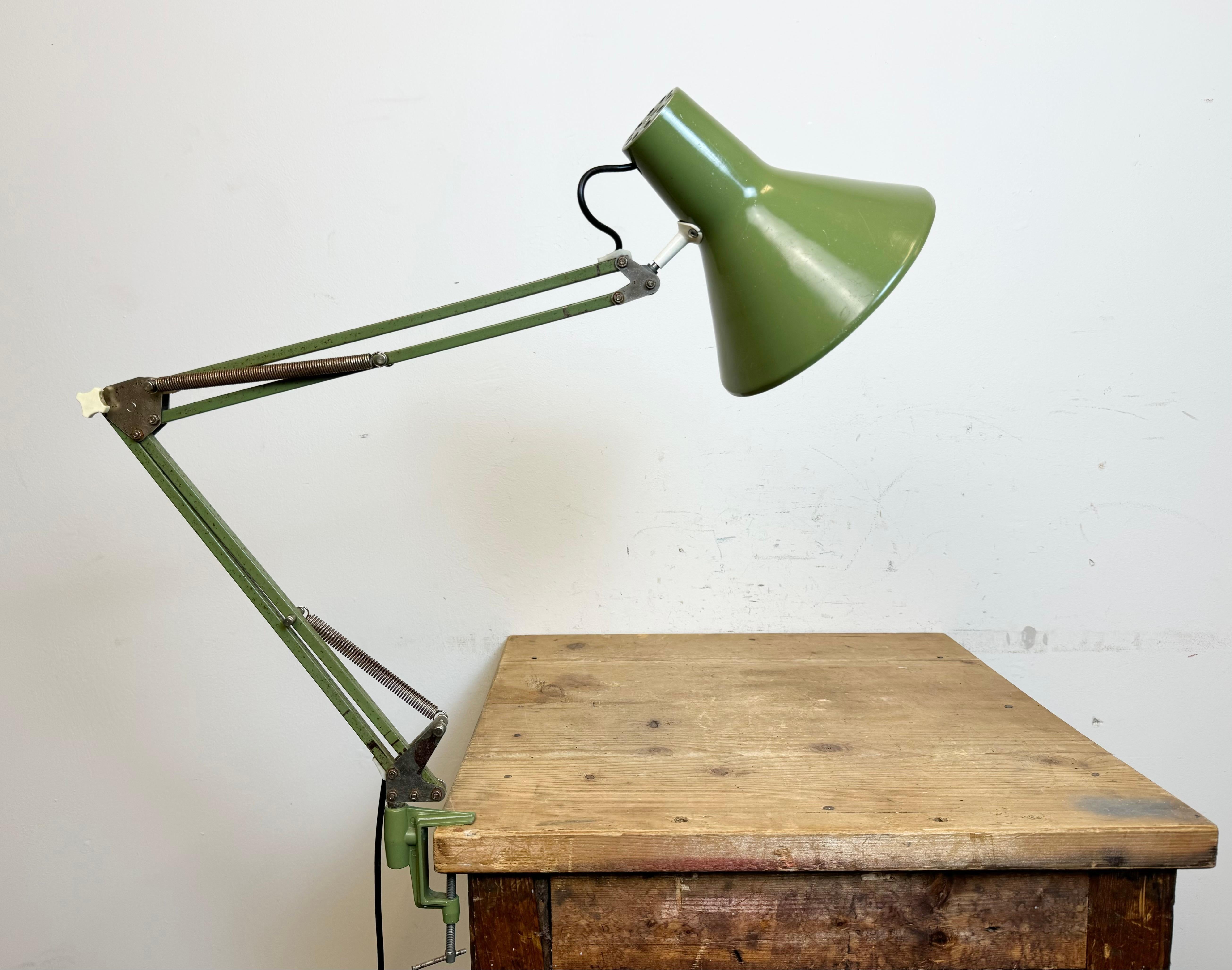 Vintage Italian Green Architect Table Lamp, 1970s 4