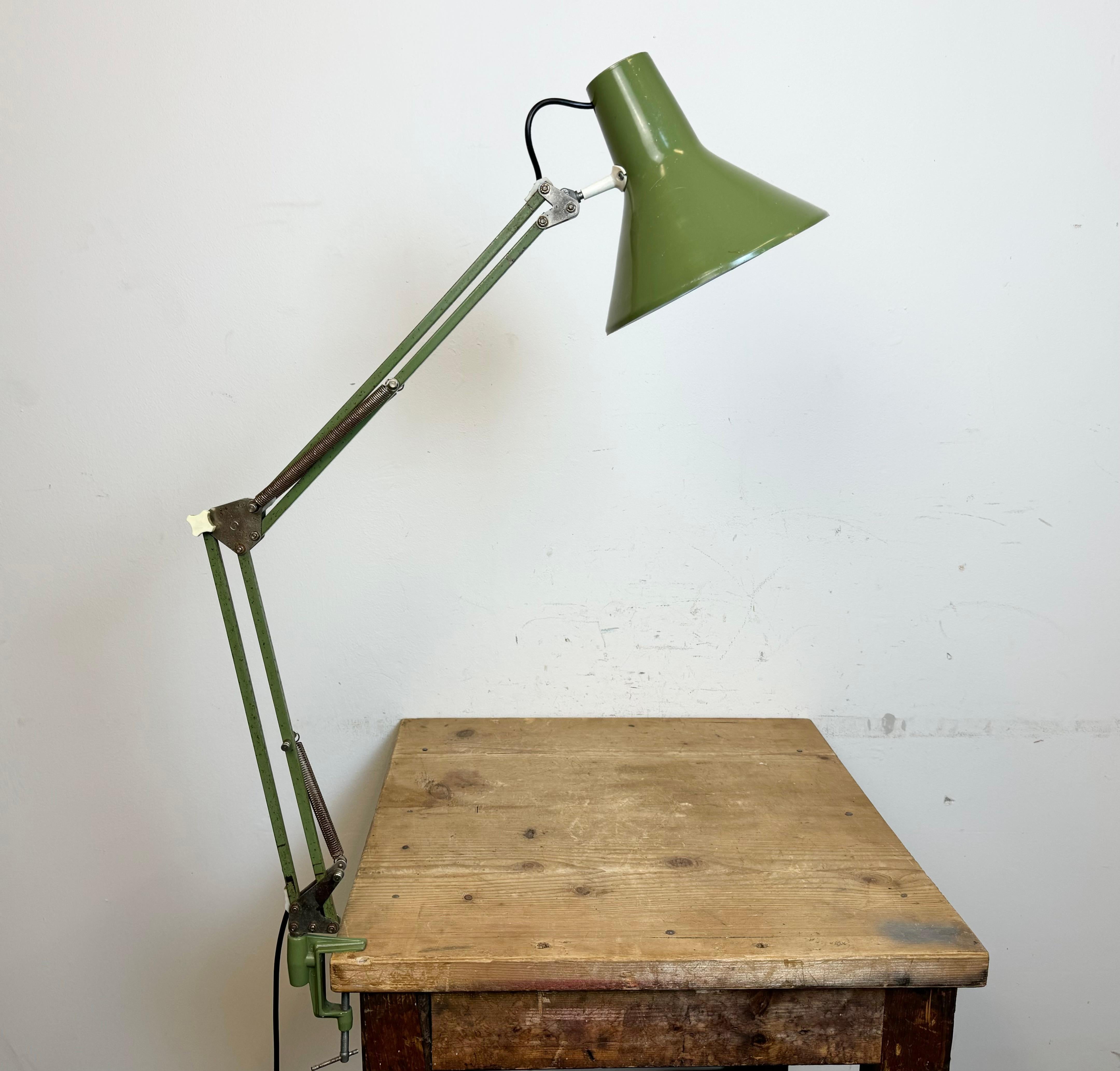 Vintage Italian Green Architect Table Lamp, 1970s 8
