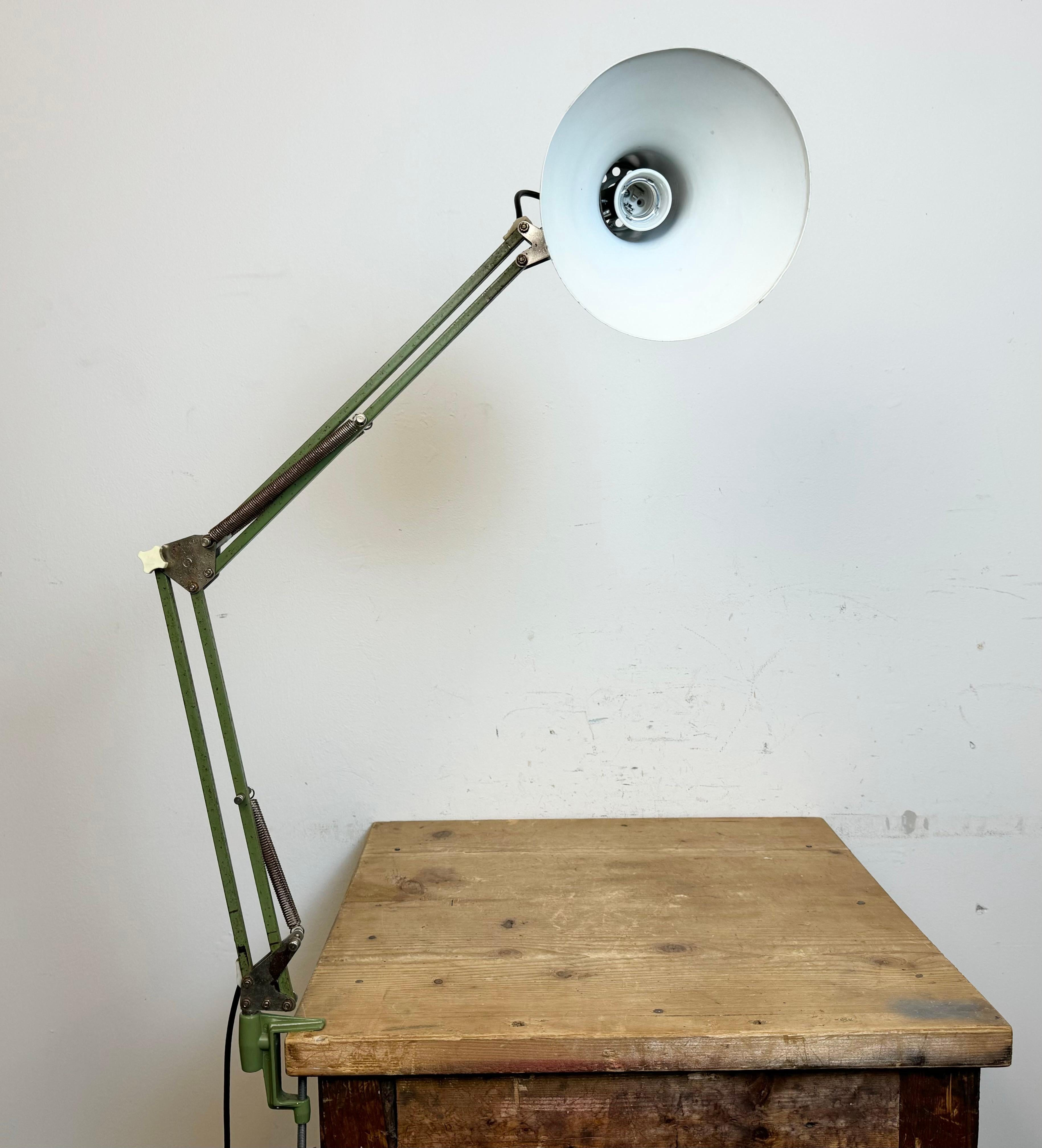 Vintage Italian Green Architect Table Lamp, 1970s 9