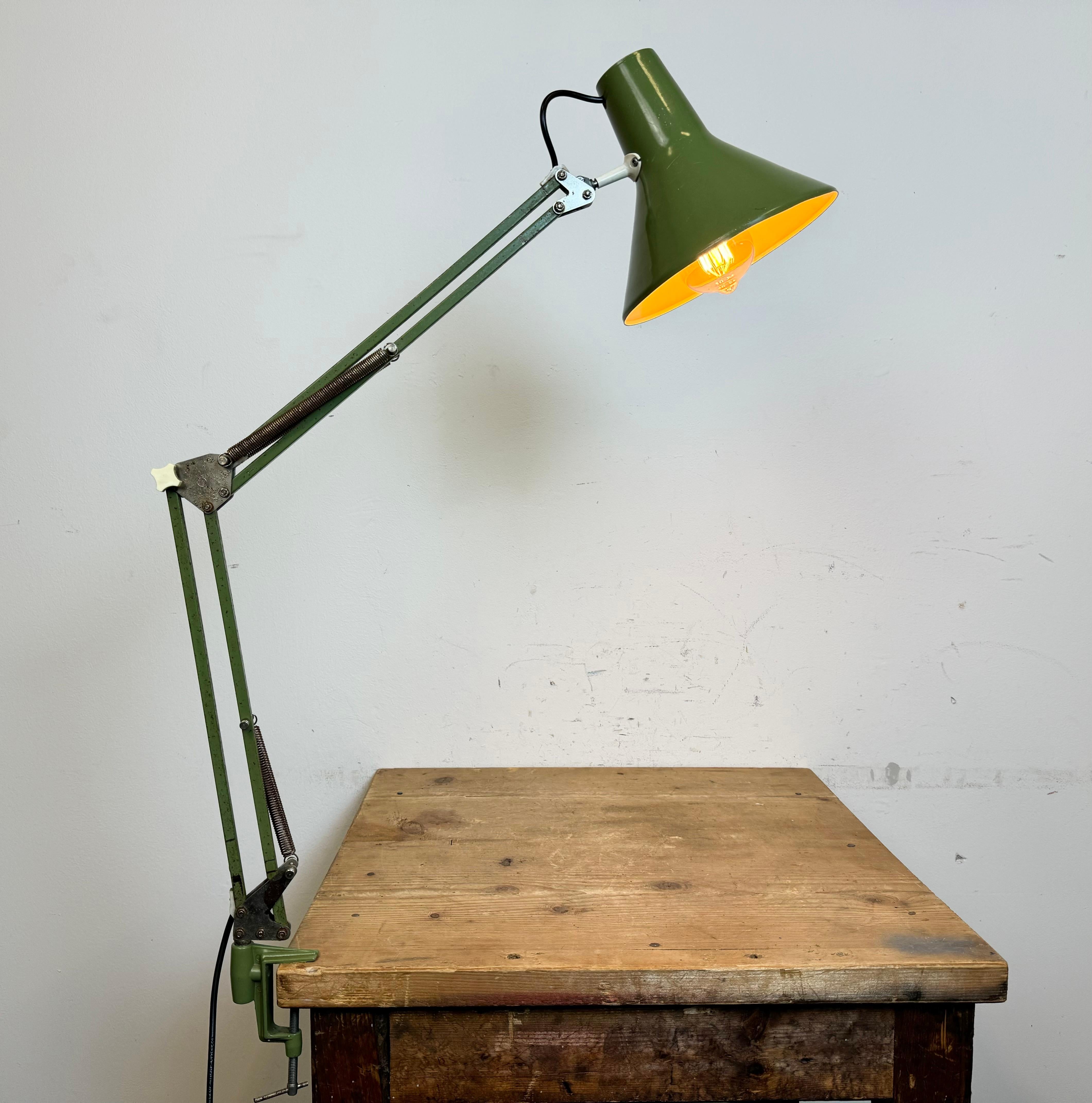 Vintage Italian Green Architect Table Lamp, 1970s 12