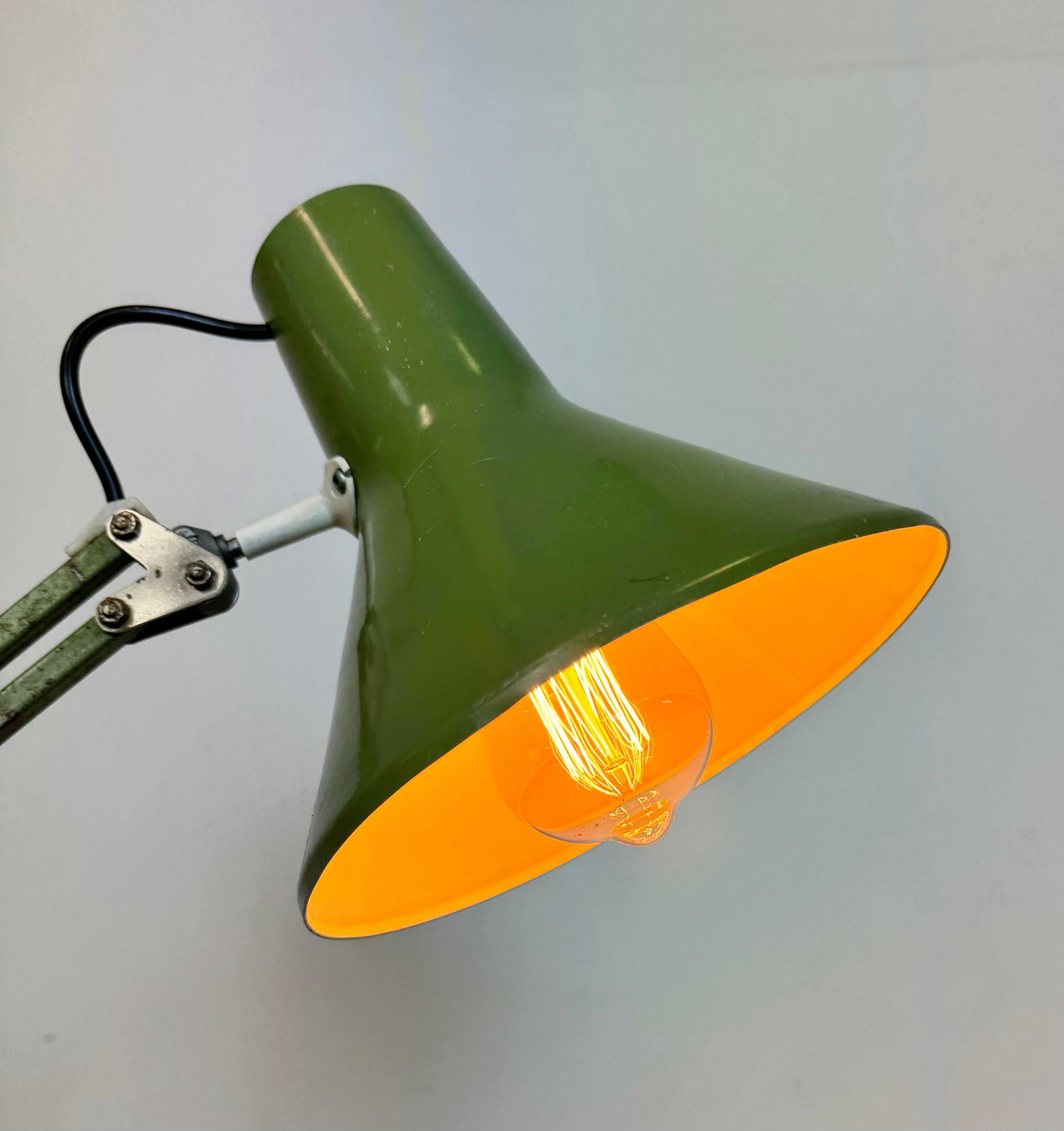 Vintage Italian Green Architect Table Lamp, 1970s 13