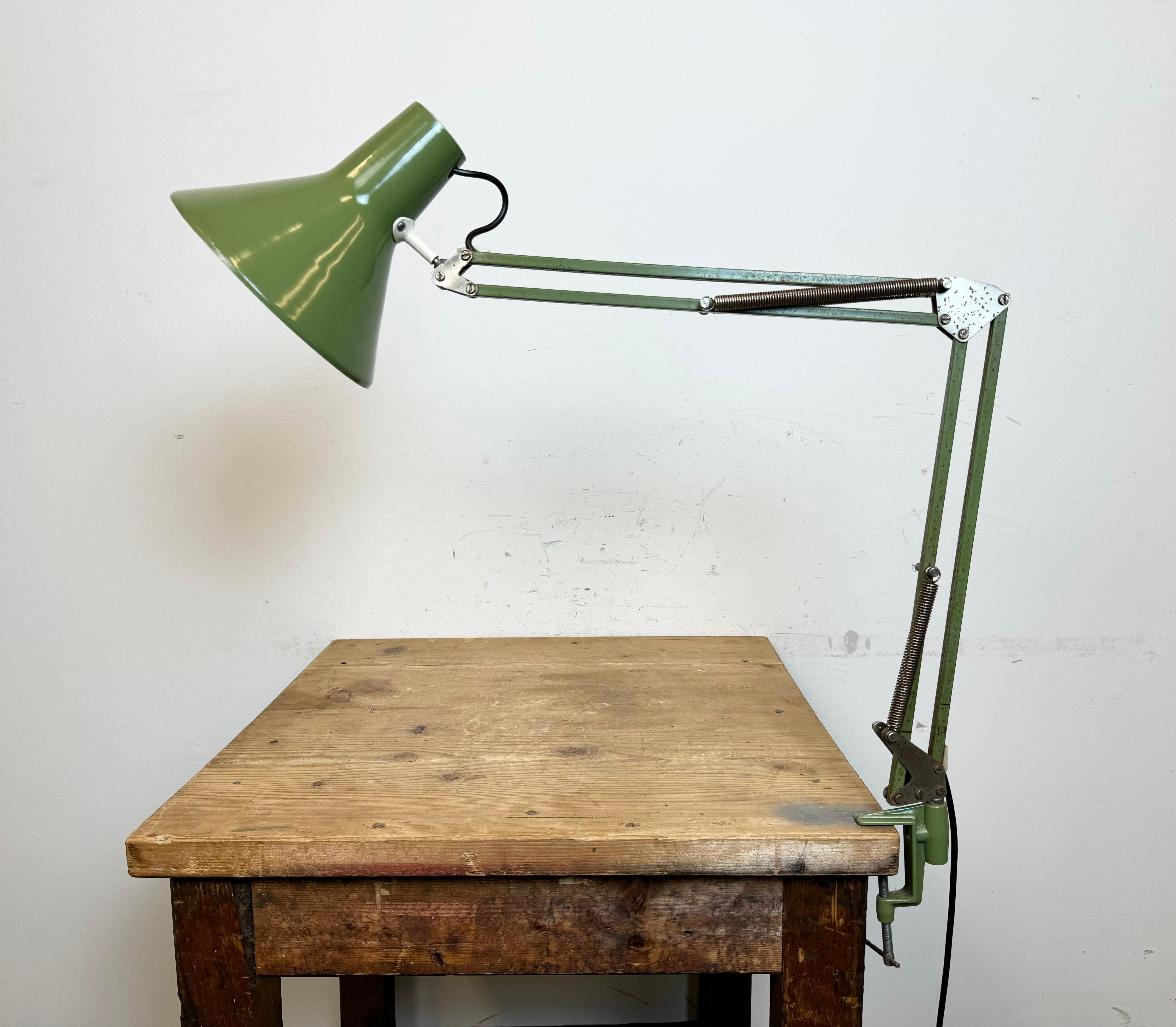 Late 20th Century Vintage Italian Green Architect Table Lamp, 1970s