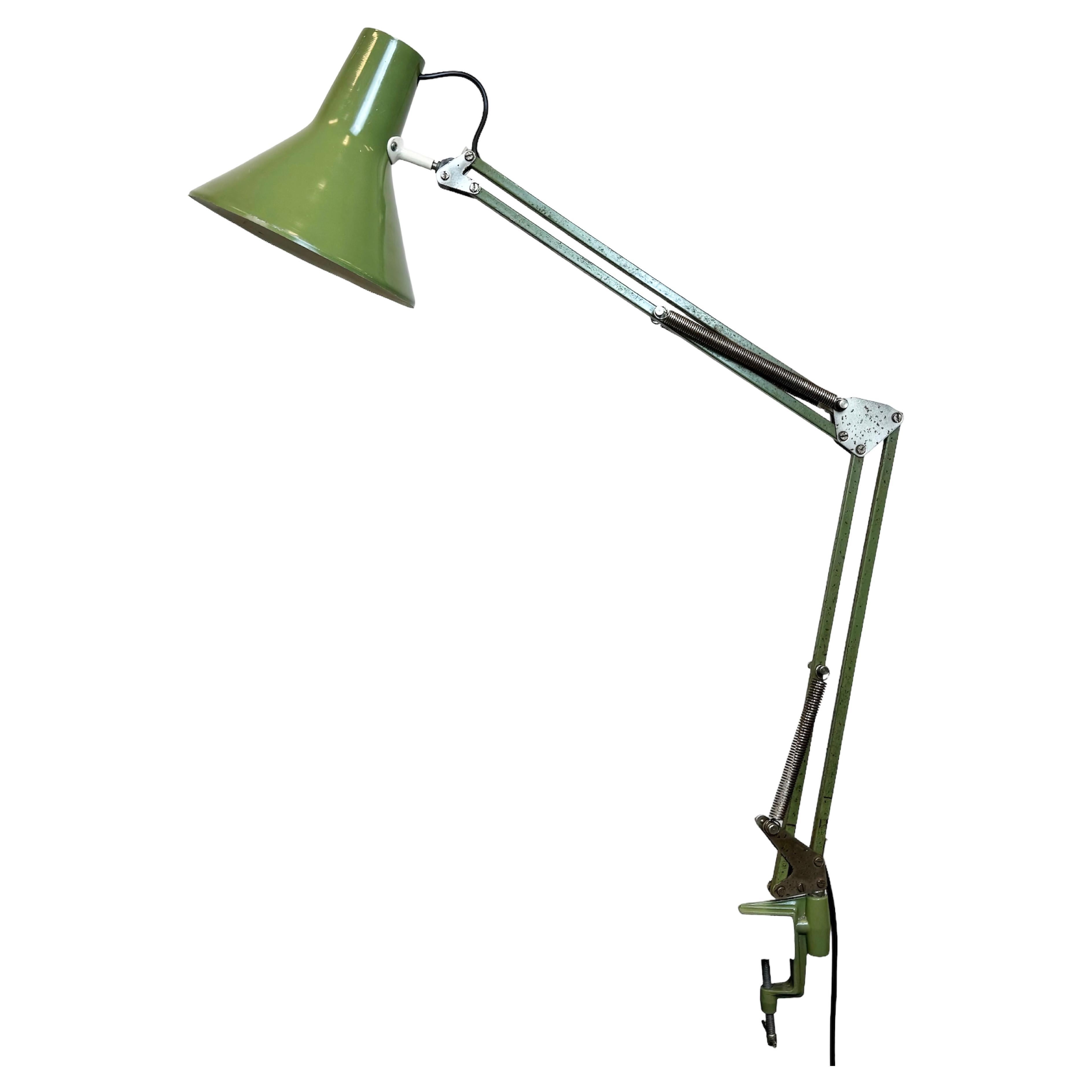 Vintage Italian Green Architect Table Lamp, 1970s