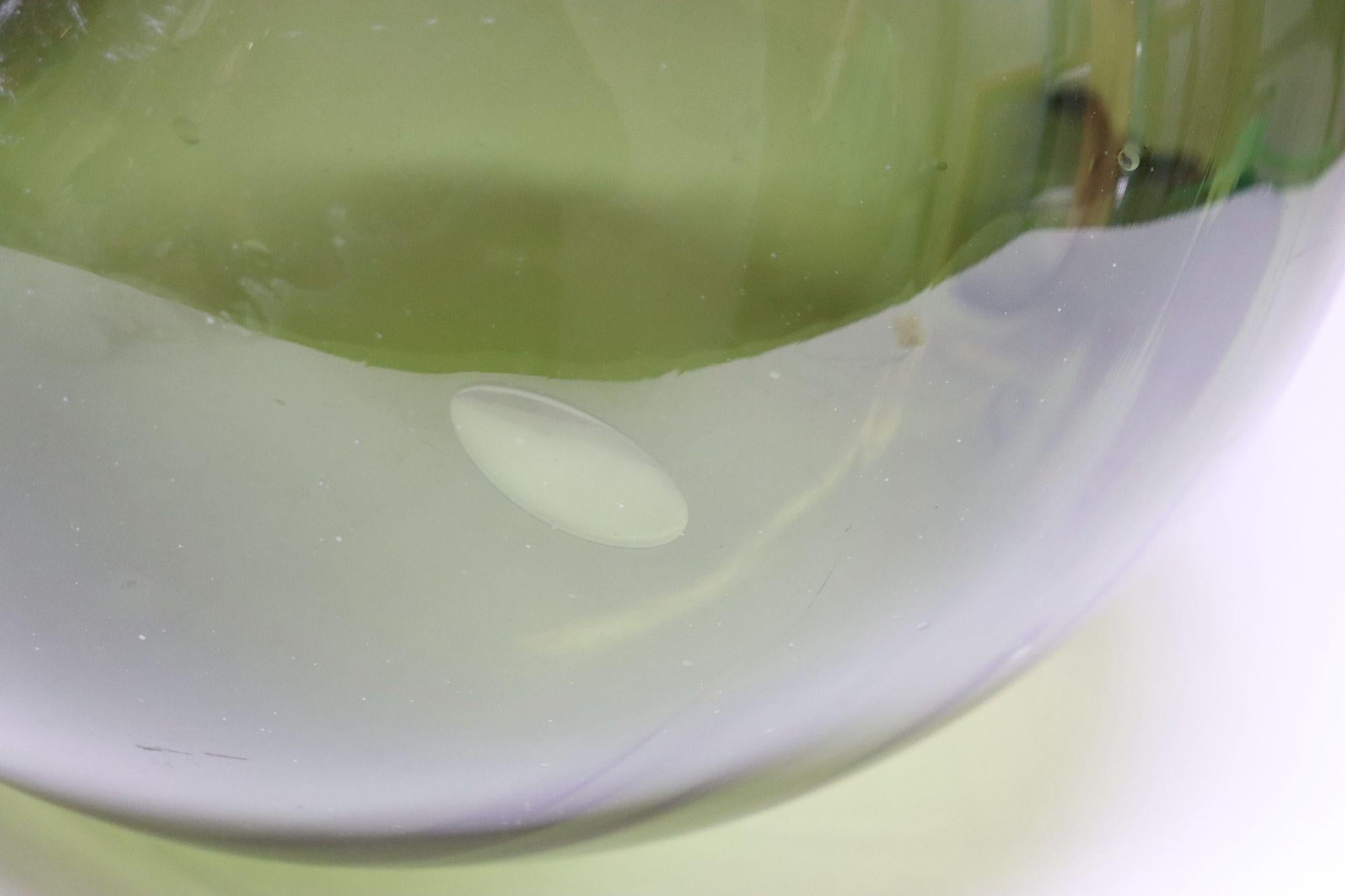 Vintage Italian Green Blown Glass Bulbous Form Demijohn Carboy For Sale 11