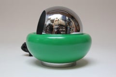 Vintage Italian Green Ceramic and Chrome Magnetic Desk Lamp by Goffredo Reggiani