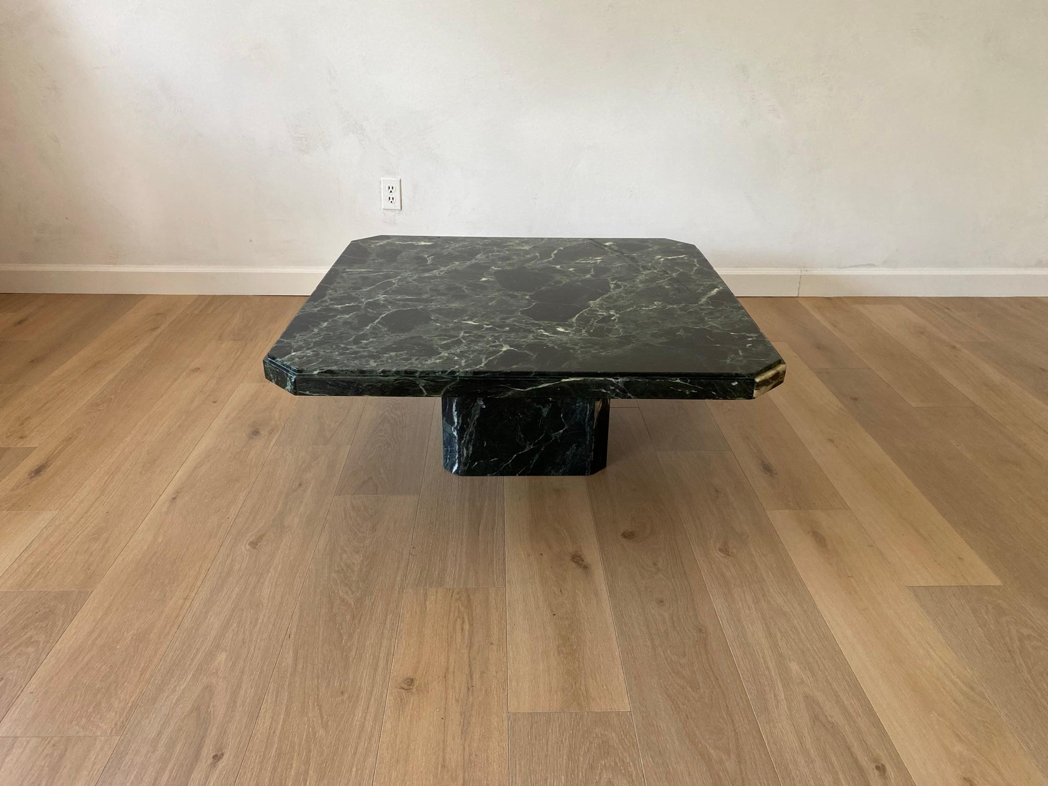 Vintage Italian Green Marble Coffee Table For Sale 2