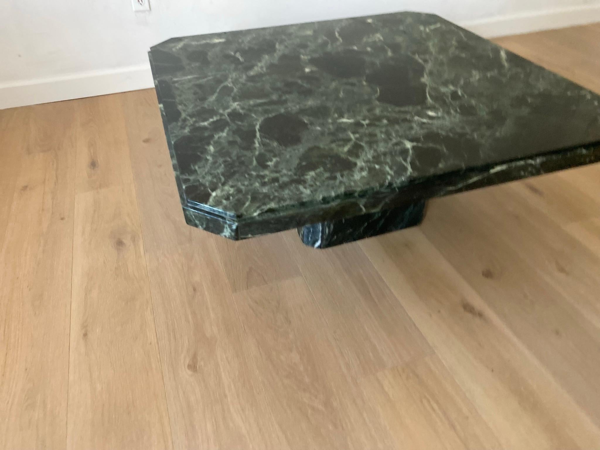 Vintage Italian Green Marble Coffee Table For Sale 3