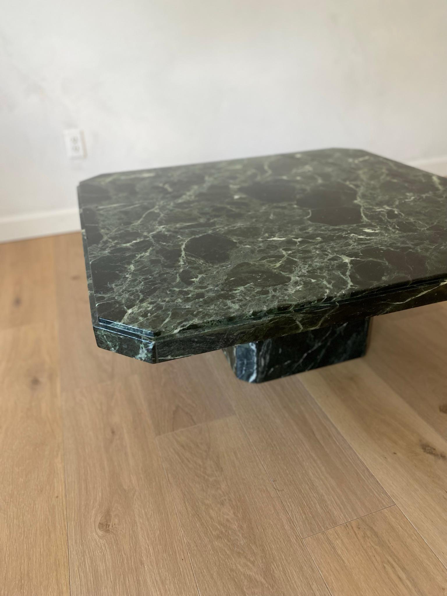 Vintage Italian Green Marble Coffee Table For Sale 4